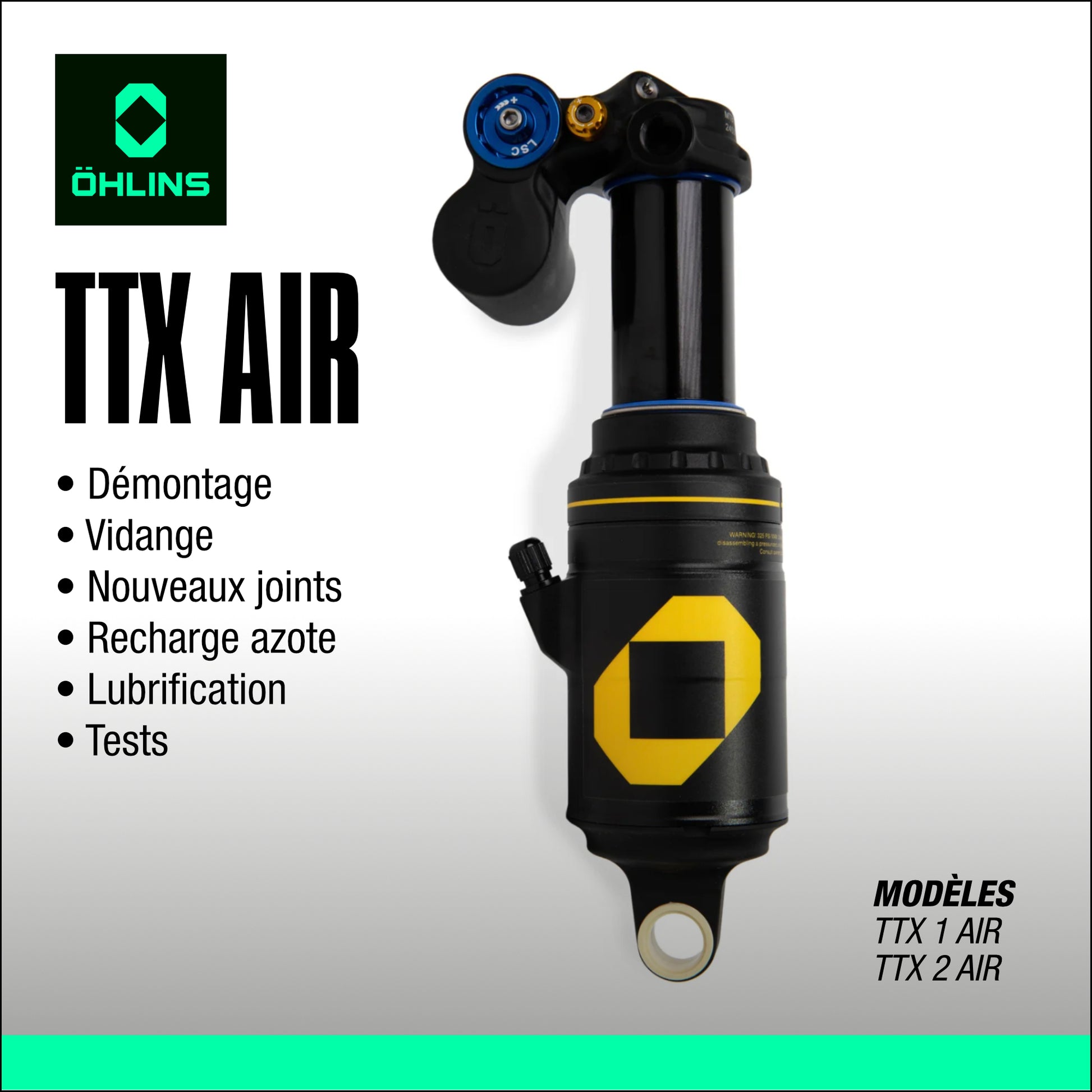 entretien amortisseur Ohlins TTX Air
