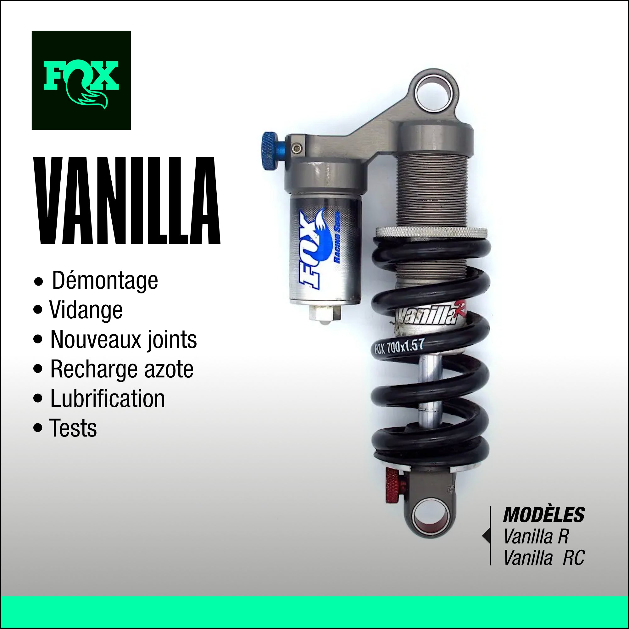 Entretien amortisseur Fox Vanilla – Préserve le matériel
