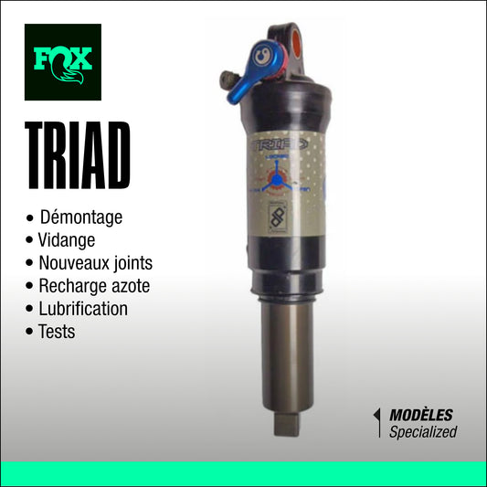 entretien amortisseur fox float TRIAD specialized VTT