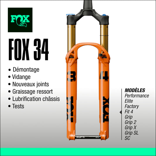 entretien fourche fox 34 VTT