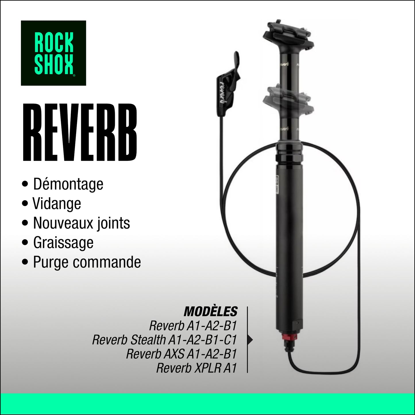 entretien tige de selle rockshox reverb axs